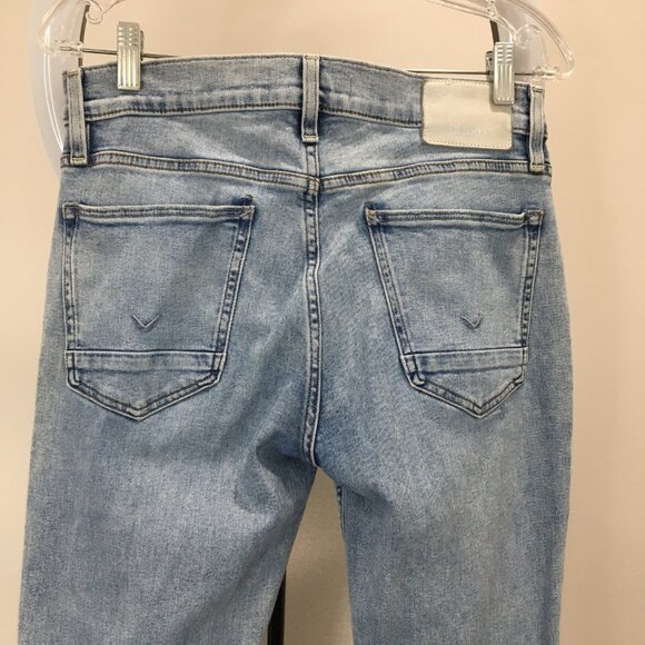 HUDSON Light Wash Distressed Ripped 5 Pocket Logo Hardware ZACK Skinny Jeans - Picture 9 of 10